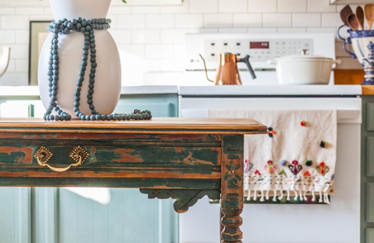 How-to Repurpose an Antique Table as a Kitchen Island: Thrift Shop Challenge